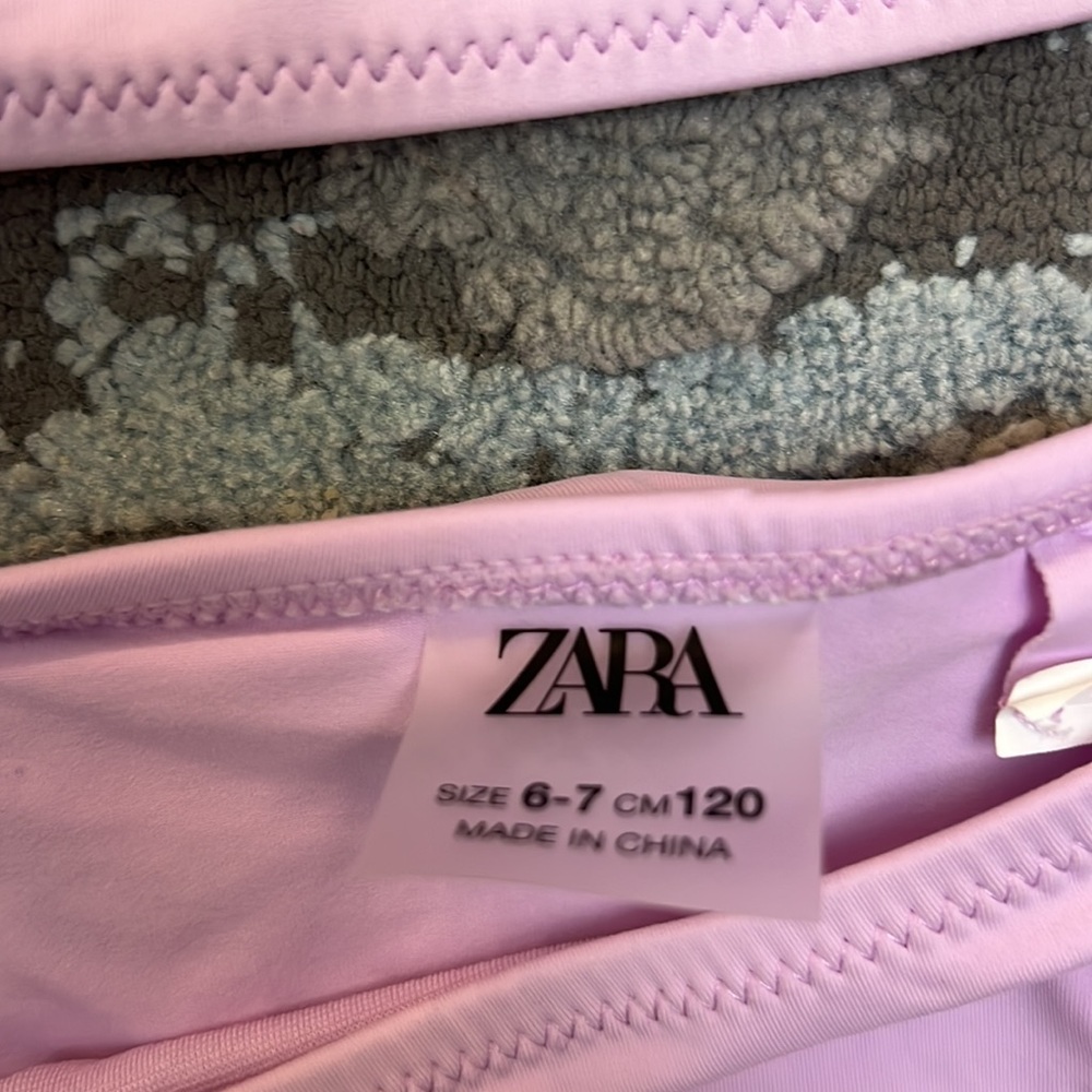 Zara Girls Purple Two Piece Swimsuit 6-7 - Picture 2 of 5
